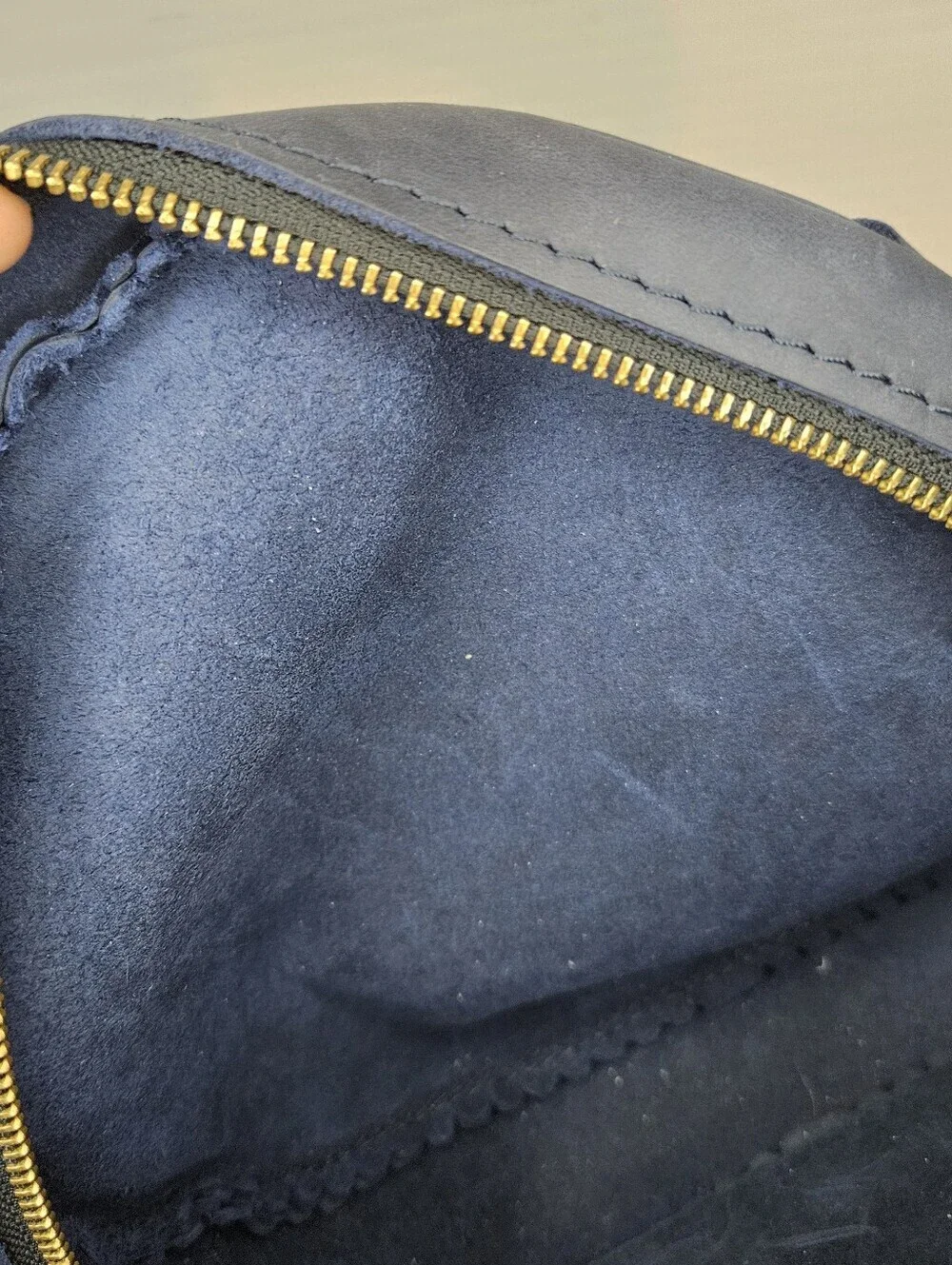 Portland Leather Goods Circle Crossbody Large Deep Water Blue Leather Bag